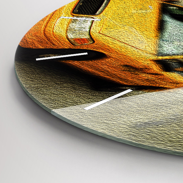 Round glass wall clock New York City taxis