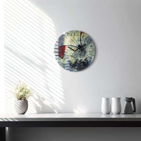 Round glass wall clock Butterfly vintage style