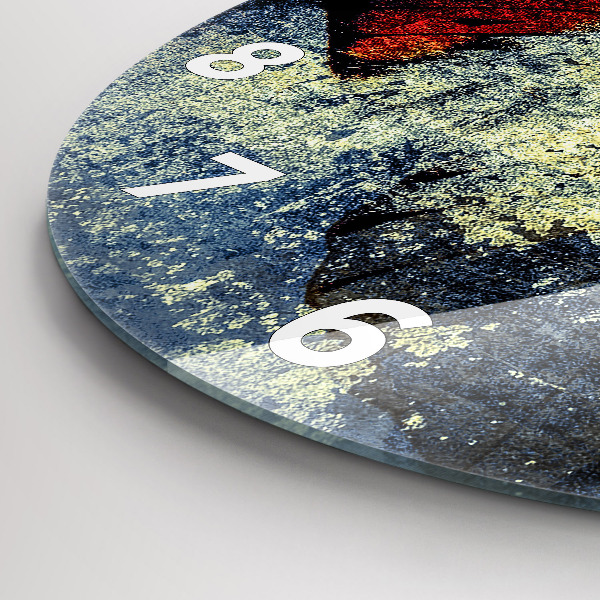 Round glass wall clock Butterfly vintage style