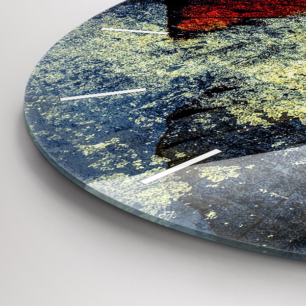 Round glass wall clock Butterfly vintage style