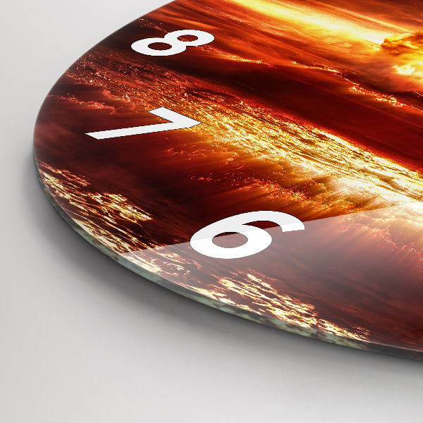 Round glass wall clock Atomic bomb explosion