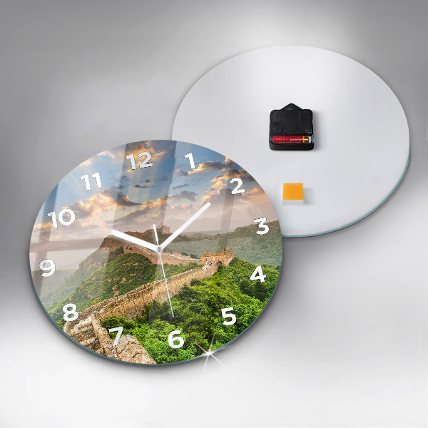 Round glass wall clock The Great Wall of China