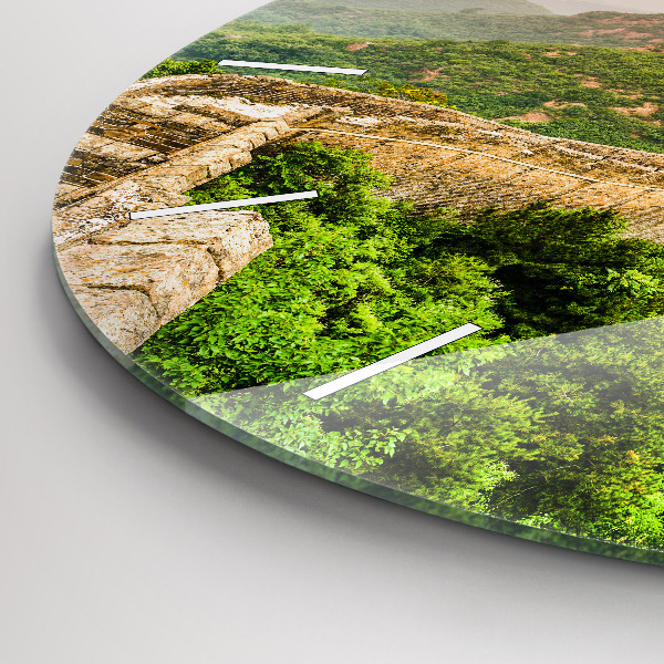 Round glass wall clock The Great Wall of China