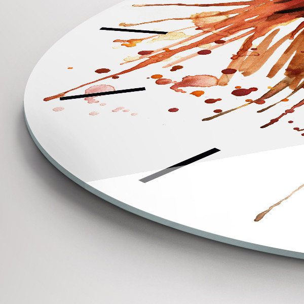 Round glass wall clock Colorful rooster