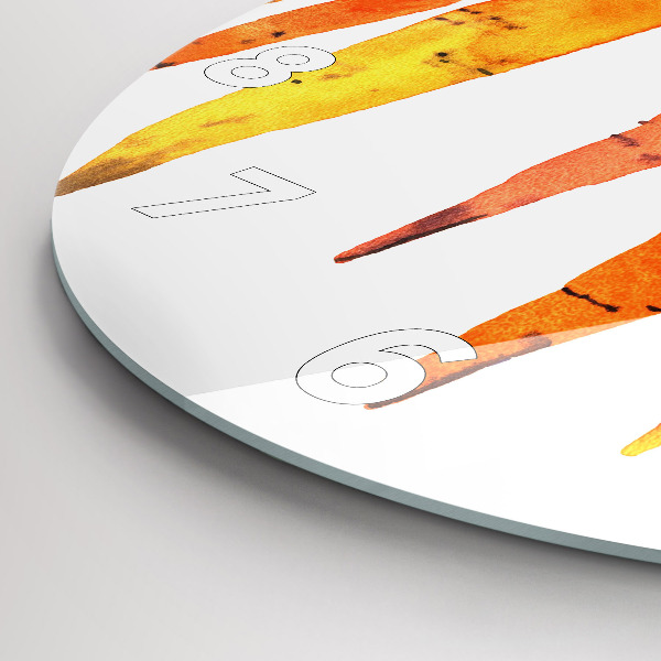 Round glass wall clock Carrot illustration