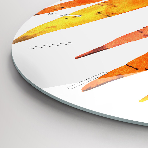 Round glass wall clock Carrot illustration