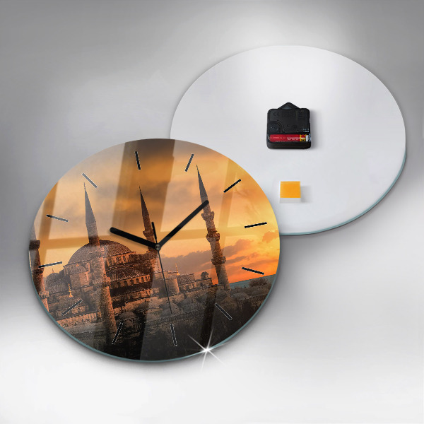 Round glass wall clock Mosque in Istanbul