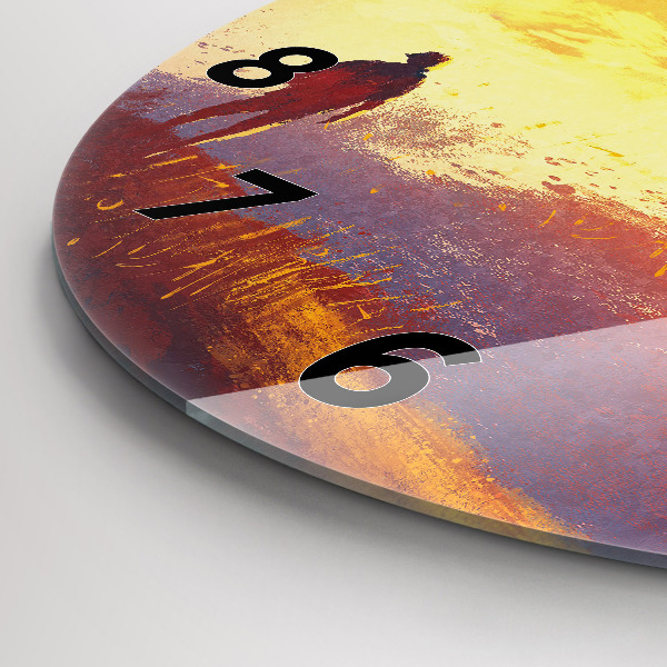 Round glass wall clock Autumn Landscape