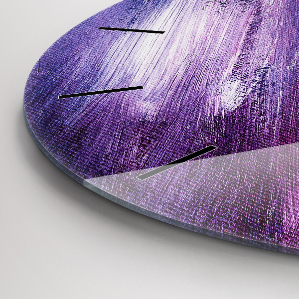 Round glass wall clock Acrylic paint texture