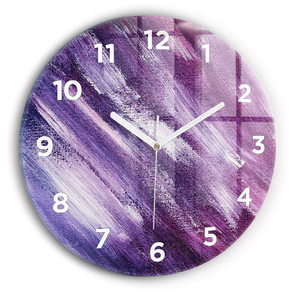 Round glass wall clock Acrylic paint texture