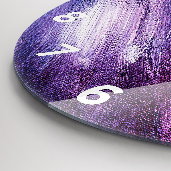 Round glass wall clock Acrylic paint texture