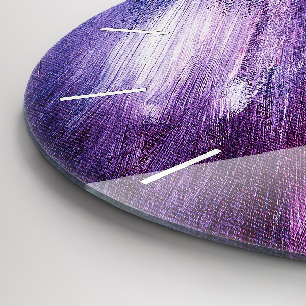 Round glass wall clock Acrylic paint texture