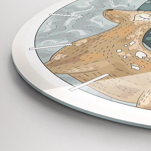 Round glass wall clock Nocturnal Animals and the Moon