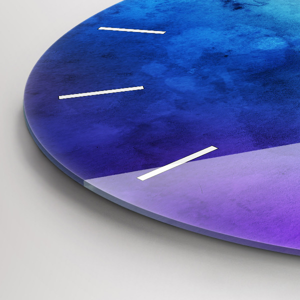 Round glass wall clock Colored Spots