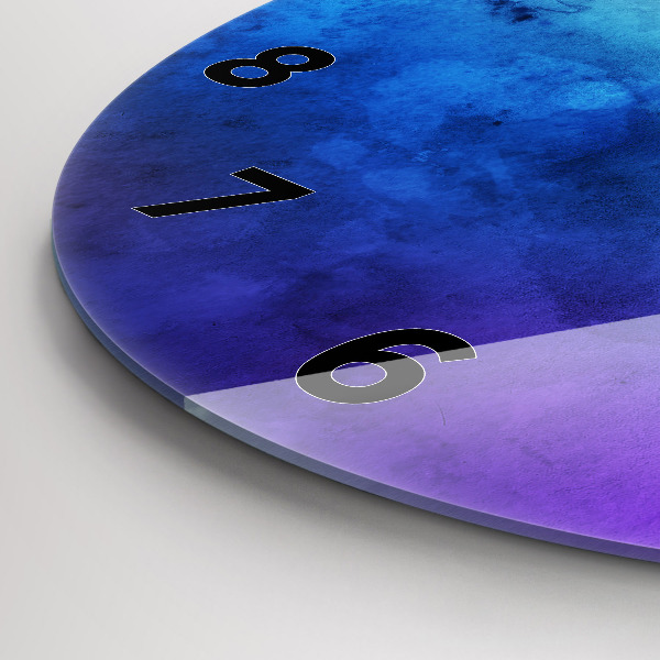 Round glass wall clock Colored Spots