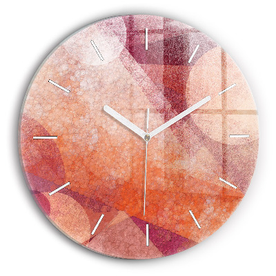 Round glass wall clock Geometric abstraction