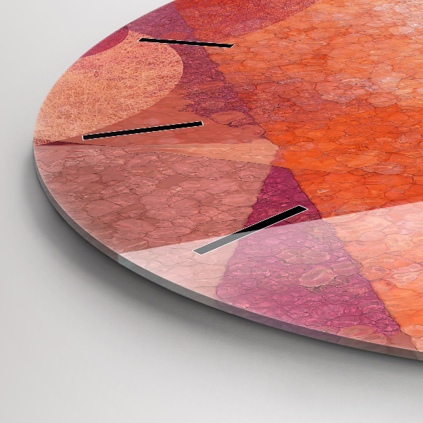 Round glass wall clock Geometric abstraction