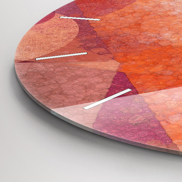 Round glass wall clock Geometric abstraction