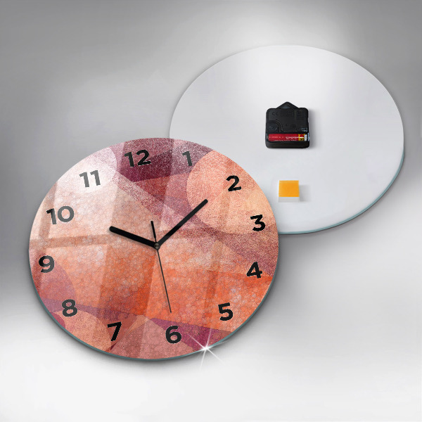 Round glass wall clock Geometric abstraction