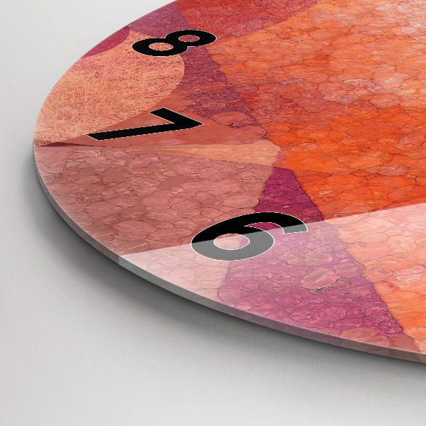 Round glass wall clock Geometric abstraction