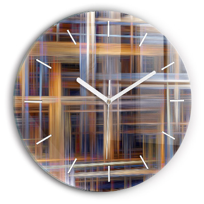 Round glass wall clock Abstract geometry