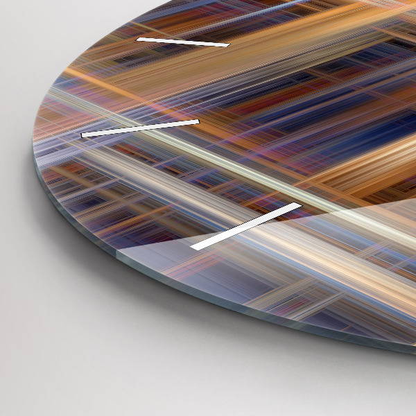 Round glass wall clock Abstract geometry