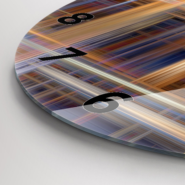 Round glass wall clock Abstract geometry