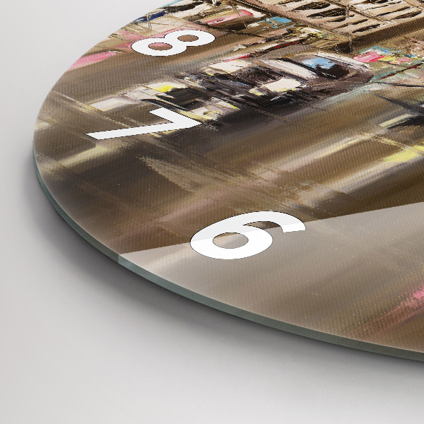 Round glass wall clock Architecture of the city of Paris