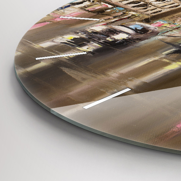 Round glass wall clock Architecture of the city of Paris