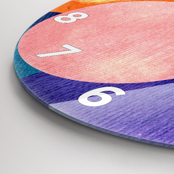 Round glass wall clock Abstract circles