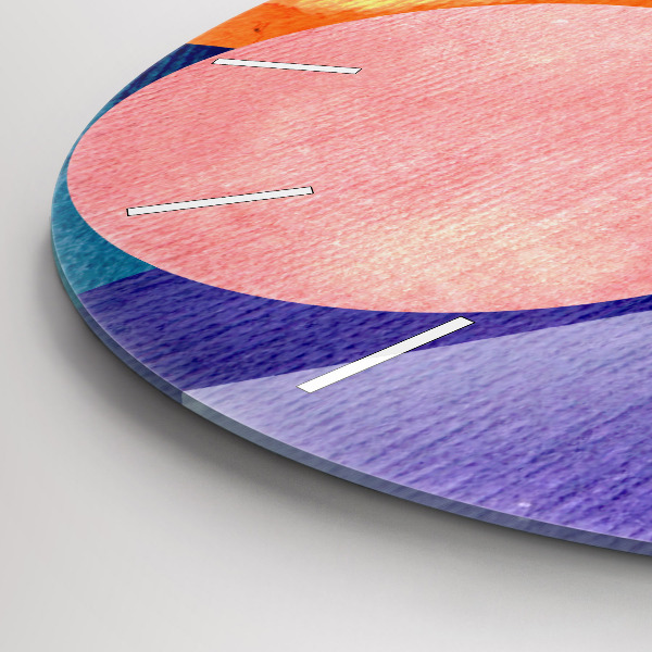 Round glass wall clock Abstract circles
