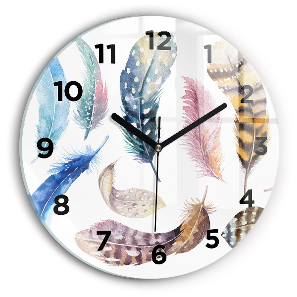 Round glass wall clock Retro art illustration