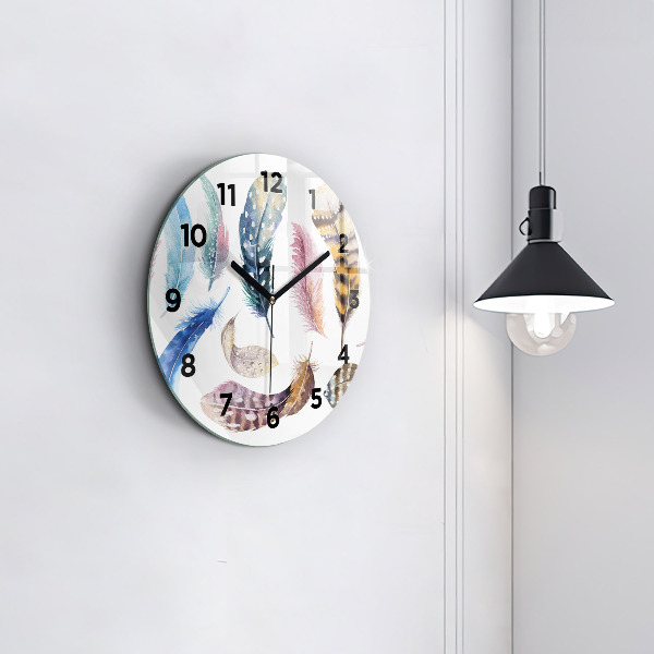 Round glass wall clock Retro art illustration