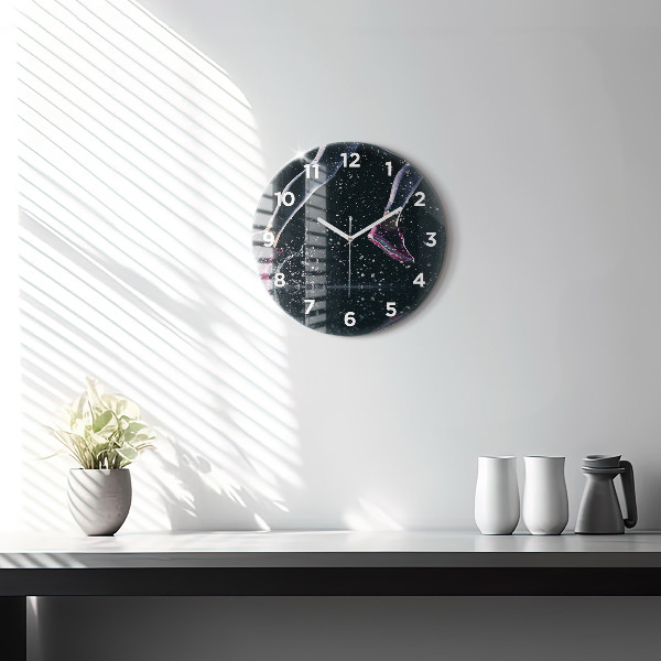 Round glass wall clock Healthy lifestyle - running