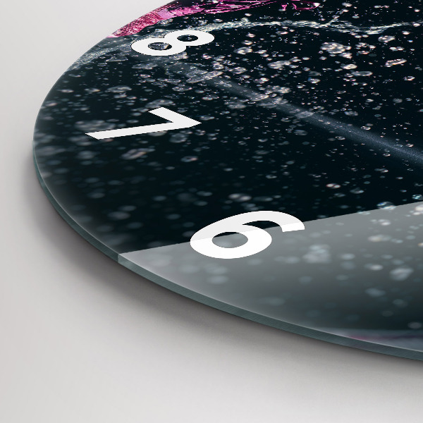 Round glass wall clock Healthy lifestyle - running