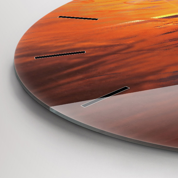 Round glass wall clock Knight with a sword