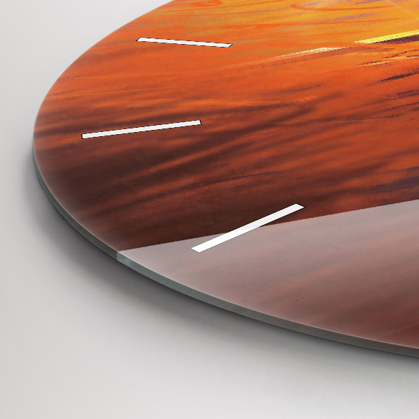 Round glass wall clock Knight with a sword