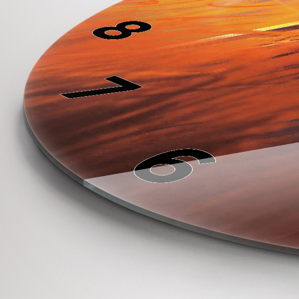 Round glass wall clock Knight with a sword