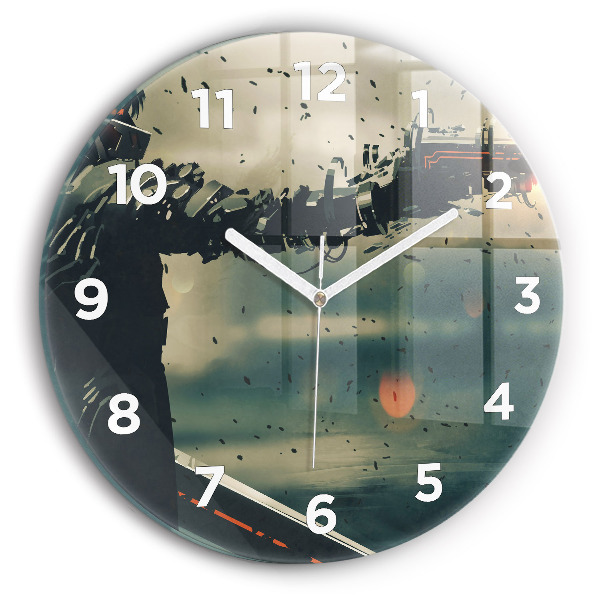 Round glass wall clock Lethal weapon game