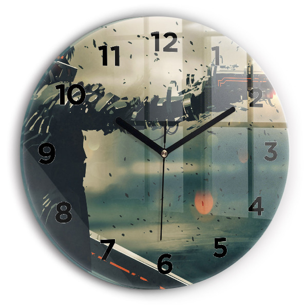 Round glass wall clock Lethal weapon game
