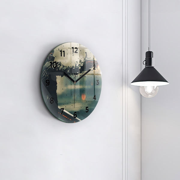 Round glass wall clock Lethal weapon game