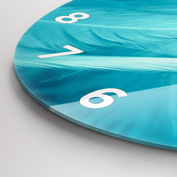 Round glass wall clock Green turquoise vintage