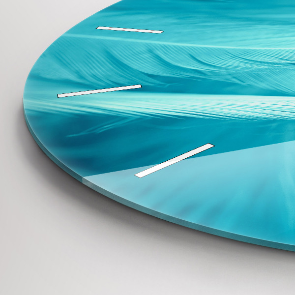 Round glass wall clock Green turquoise vintage