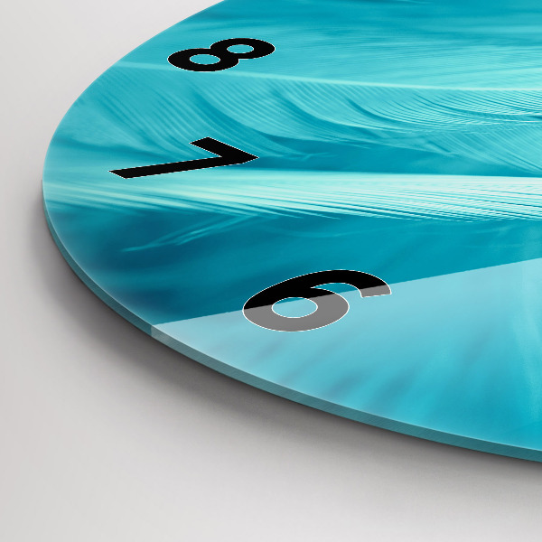 Round glass wall clock Green turquoise vintage