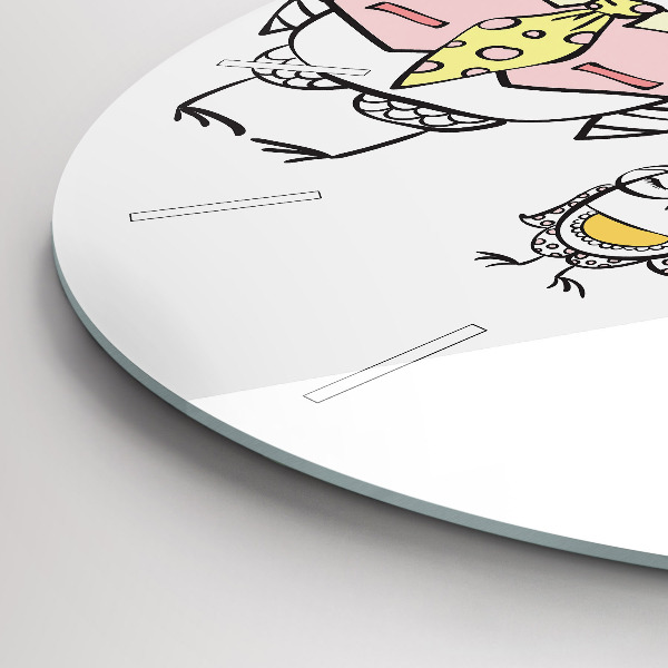 Round glass wall clock Vintage Owl Poster