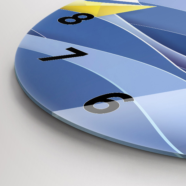Round glass wall clock Origami colorful sailboats
