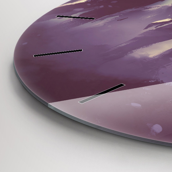 Round glass wall clock Zombies at night - halloween