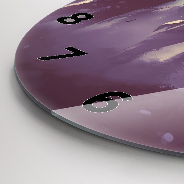 Round glass wall clock Zombies at night - halloween