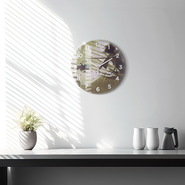 Round glass wall clock Robot vs Samurai Fight