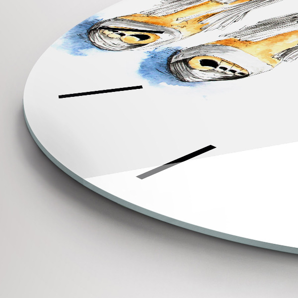 Round glass wall clock Women's High Heels